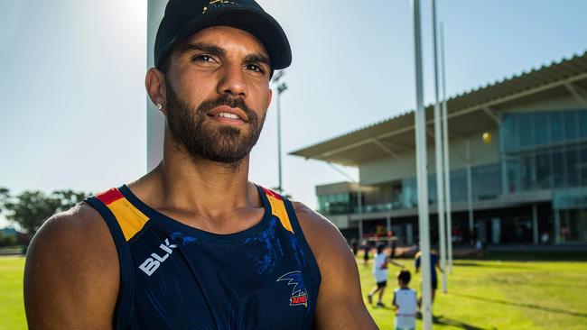 Curtly Hampton has vowed to replay the Crows’ faith in him. Picture: Tom Huntley