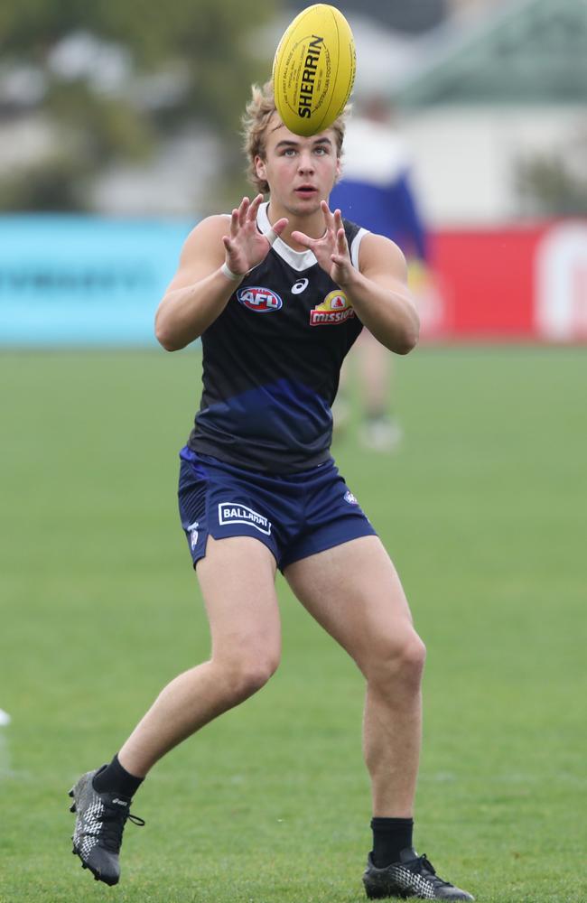 Ryley Sanders at Western Bulldogs training. Picture: David Crosling