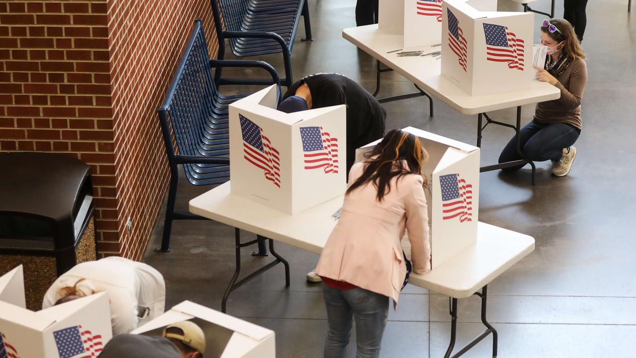 Voters social distancing in Des Moines, Iowa. Picture: Mario Tama/Getty Images/AFP