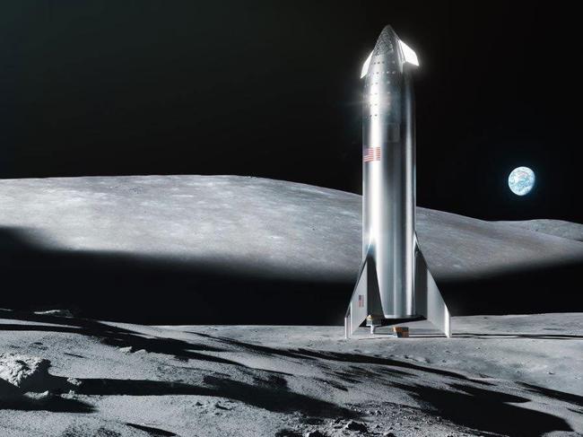 First stop, the moon. A recent SpaceX rendering released by Elon Musk. Picture: SpaceX