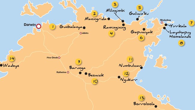 Learning on Country locations. Picture: Learning on Country