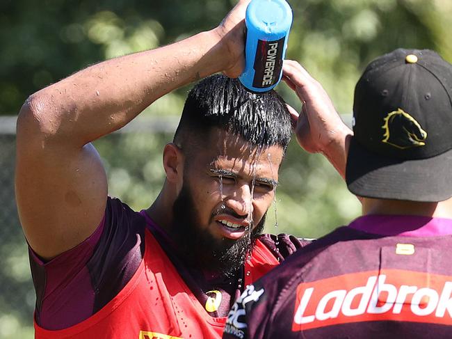 Payne Haas, Brisbane Broncos training, Red Hill. Picture: Liam Kidston