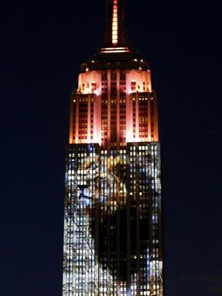 The Empire State Building with Cecil’s face on it. Picture: Kena Betancur