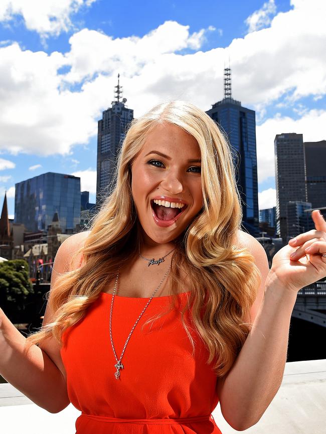 Then ... The Voice winner Anja Nissen preparing to perform at the Carols by Candlelight. Picture: Jake Nowakowski