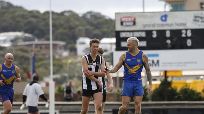 Chalmers playing B-grade AFL for Lincoln South against Marble Range. Chalmers grew up in Port Lincoln, SA. Picture: NCA NewsWire / Robert Lang