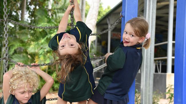 MY FIRST YEAR: Funny faces. Kin Kin State School Preps. Picture: Patrick Woods.