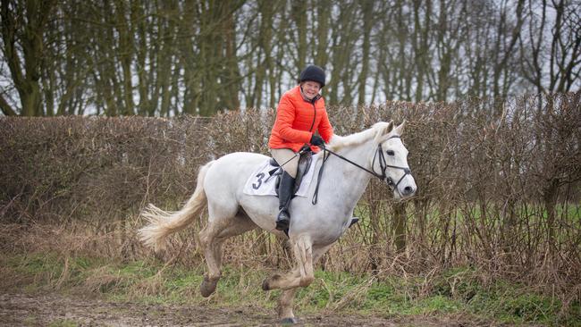 A rider avoids the mud. Picture: Robert Buck