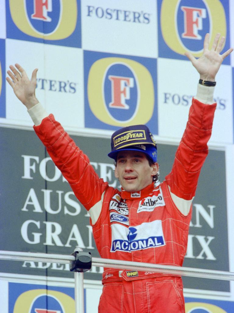 Legendary driver Ayrton Senna won the Australian Grand Prix in a Ford-powered McLaren. (Photo by Torsten BLACKWOOD / AFP)