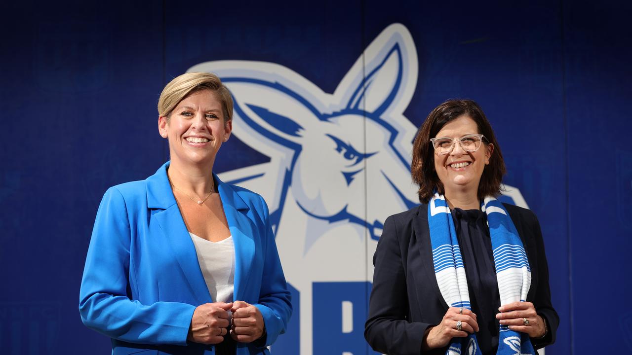 Kangaroos CEO Jennifer Watt and president Sonja Hood. Picture: David Caird