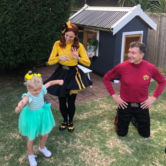 Emma Watkins with fellow Wiggle Simon Pryce and Harper Dowdall (Picture: Supplied)