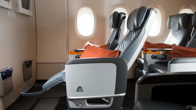 The premium economy seat is noticeably wider than economy, but it’s the leg room that sets it apart. Picture: Supplied.