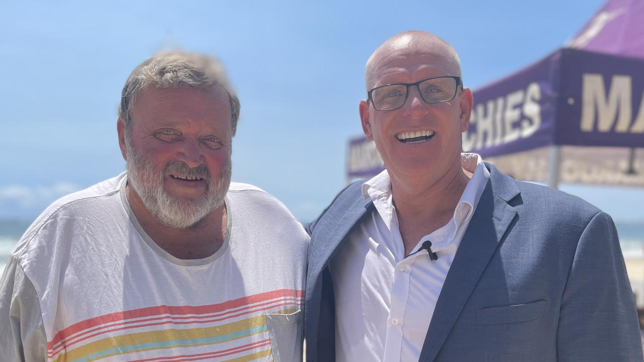 Allan 'Clarkie' Clarke with his former student Cr Jason O'Pray.