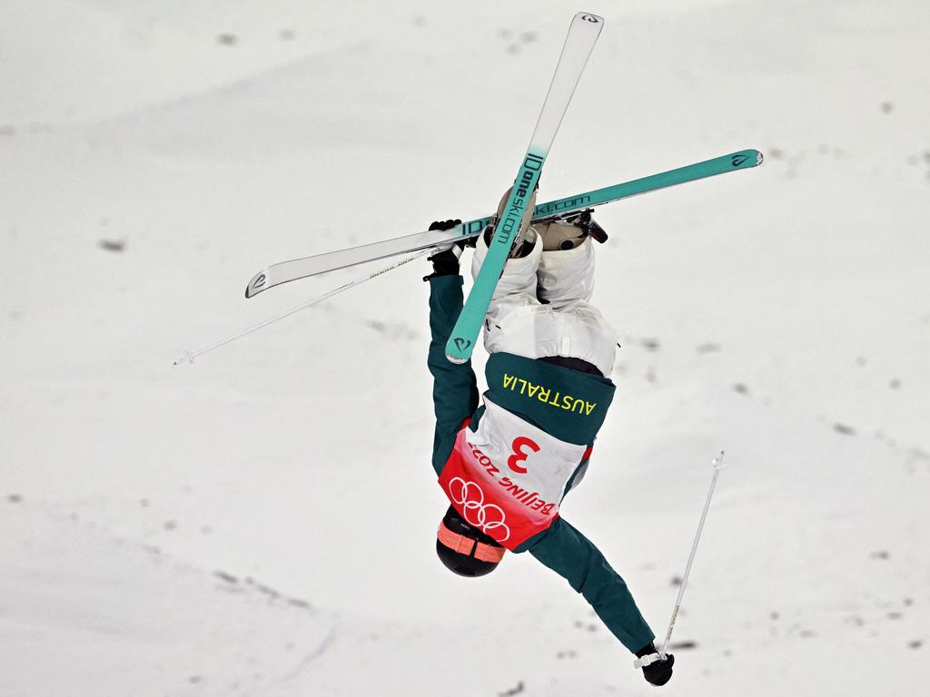 Australia's Jakara Anthony competes in the freestyle skiing women's moguls final during the Beijing 2022 Winter Olympic Games. Picture: AFP