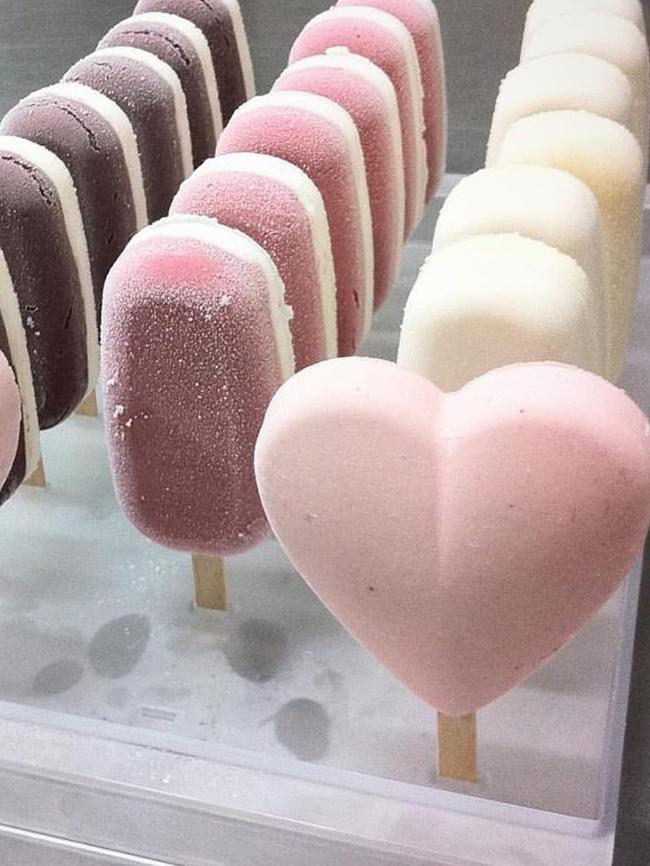 I scream, you scream, we all scream for love heart-shaped ice cream.