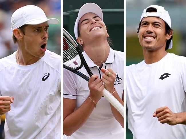 Alex De Minaur, Ajla Tomljanovic and Jason Kubler are through to the round of 16. Pictures: Getty