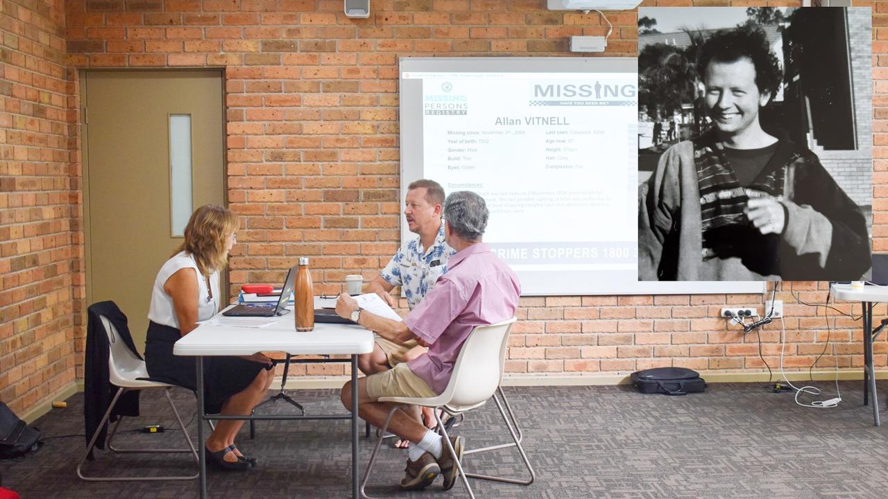 Rodney Bradbridge (inset) disappeared 24 years ago. His brother Craig and father Peter attended the pilot DNA collection program in Coffs Harbour on Monday, February 8, in a bid to find answers. Photo: Jasmine Minhas