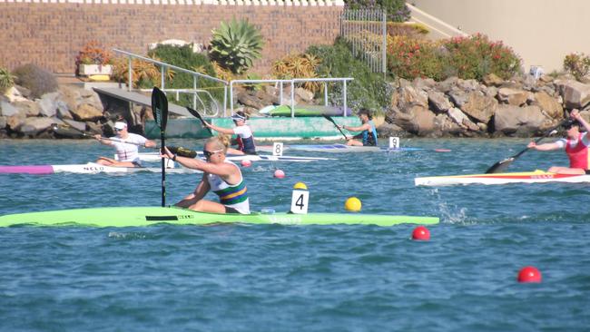 Georgia Sinclair competing in her first sprint regatta.