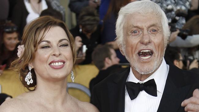 FILE - In this Jan. 29, 2012 file photo, actor Dick Van Dyke, right, and Arlene Silver arrive at the 18th Annual Screen Actors Guild Awards in Los Angeles. Van Dyke and Silver were married on Leap Day at a chapel in Malibu, according to his publicist, Bob Palmer. (AP Photo/Matt Sayles, file)