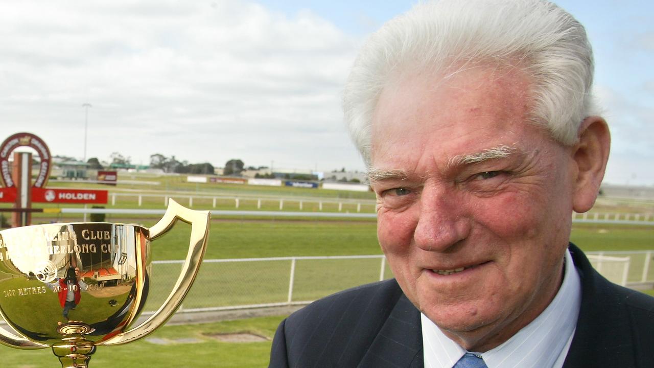 Bill McFarlane has won an OAM for his services to the Geelong community. Bill pictured by the Geelong Advertiser with the Geelong Cup in 2004