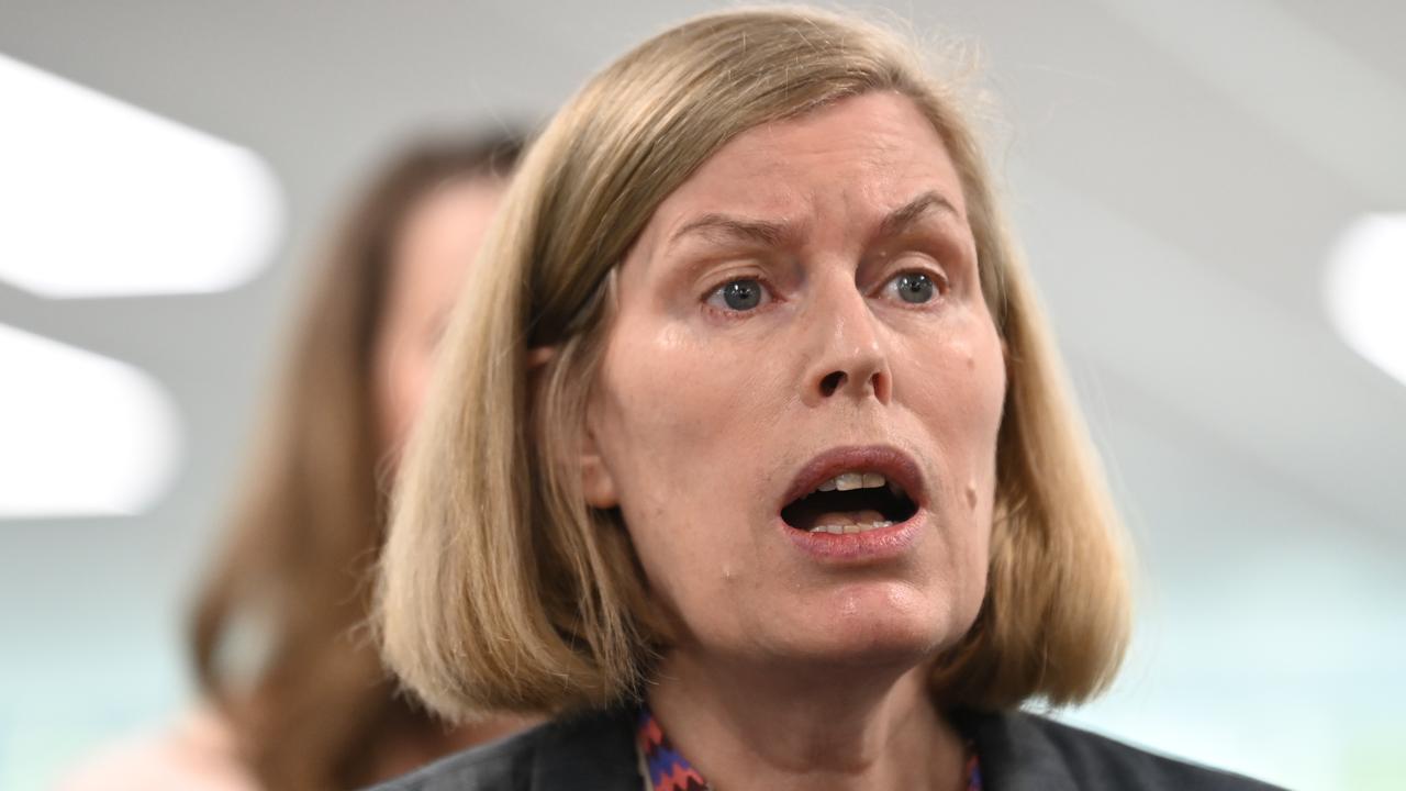 NSW chief health officer Dr Kerry Chant during a press conference at the vaccination hub at Sydney Olympic Park. Picture: NCA NewsWire/Jeremy Piper