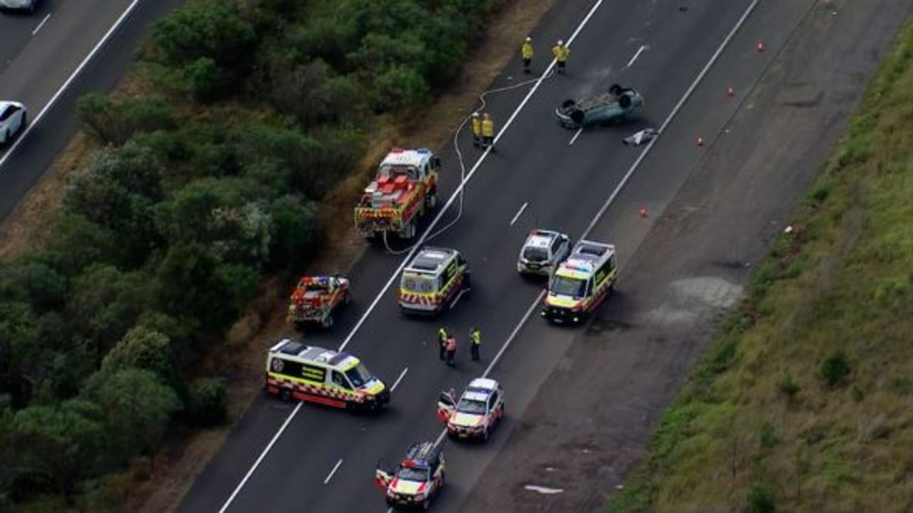 A woman died when a car flipped near Picton on SUnday. Picture 9News.JPG