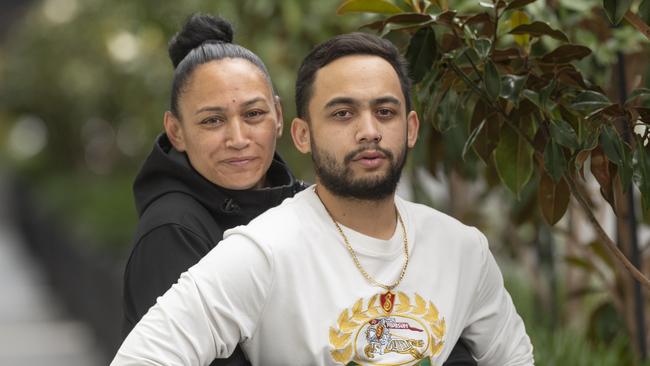 John-Lee Berridge, with mum Shontae Haenga, tried to escape from hotel quarantine on Boxing Day Picture:Rob Leeson