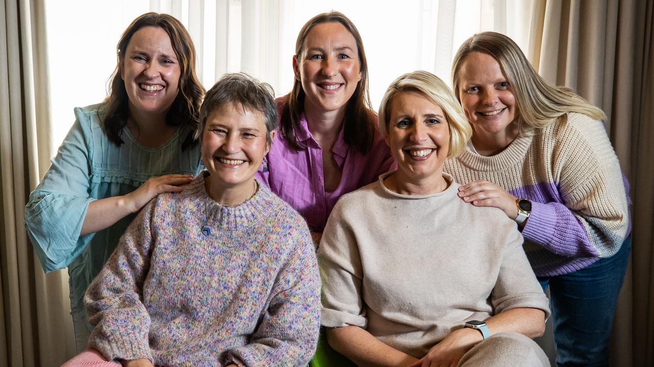 (Back) Naomi Hubbard, Anne Horstmann and Jessica Marechal (Front) Lee Hutton and Kate Hitchin on July 24th, 2024, at the Cancer Care Centre. Picture: Tom Huntley