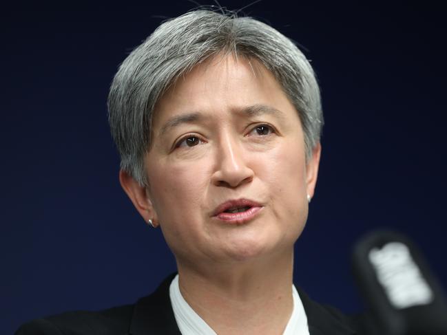 Adelaide, AUSTRALIA - NewsWire Photos April 20, 2022: Penny Wong, Leader of the ALP in the Senate, and Shadow Minister for Foreign Affairs, holds press conference. Picture: NCA NewsWire / Dean Martin