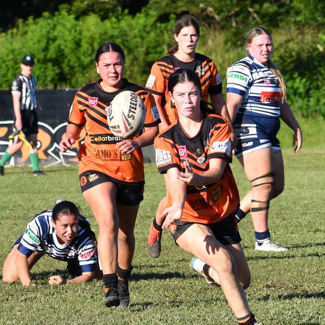 The Herbert River Crushers Women’s team drew 20-20 with Townsville Brothers in a hard-fought contest in Ingham on Saturday. Picture: Cameron Bates