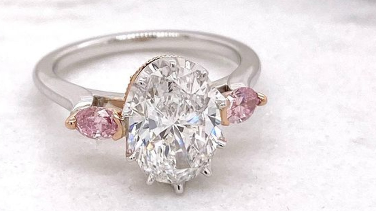 Jeweller Lachlan Hogan proposed to long-term girlfriend Luci Adams with a ring he designed himself.