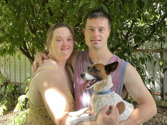 Alannah and Dan live at their Albury home with their dog Ralph.