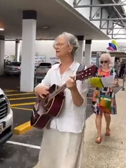 A group of older climate activists took to Brisbane's west to sing about climate action. Picture: Facebook. Extinction Rebellion.