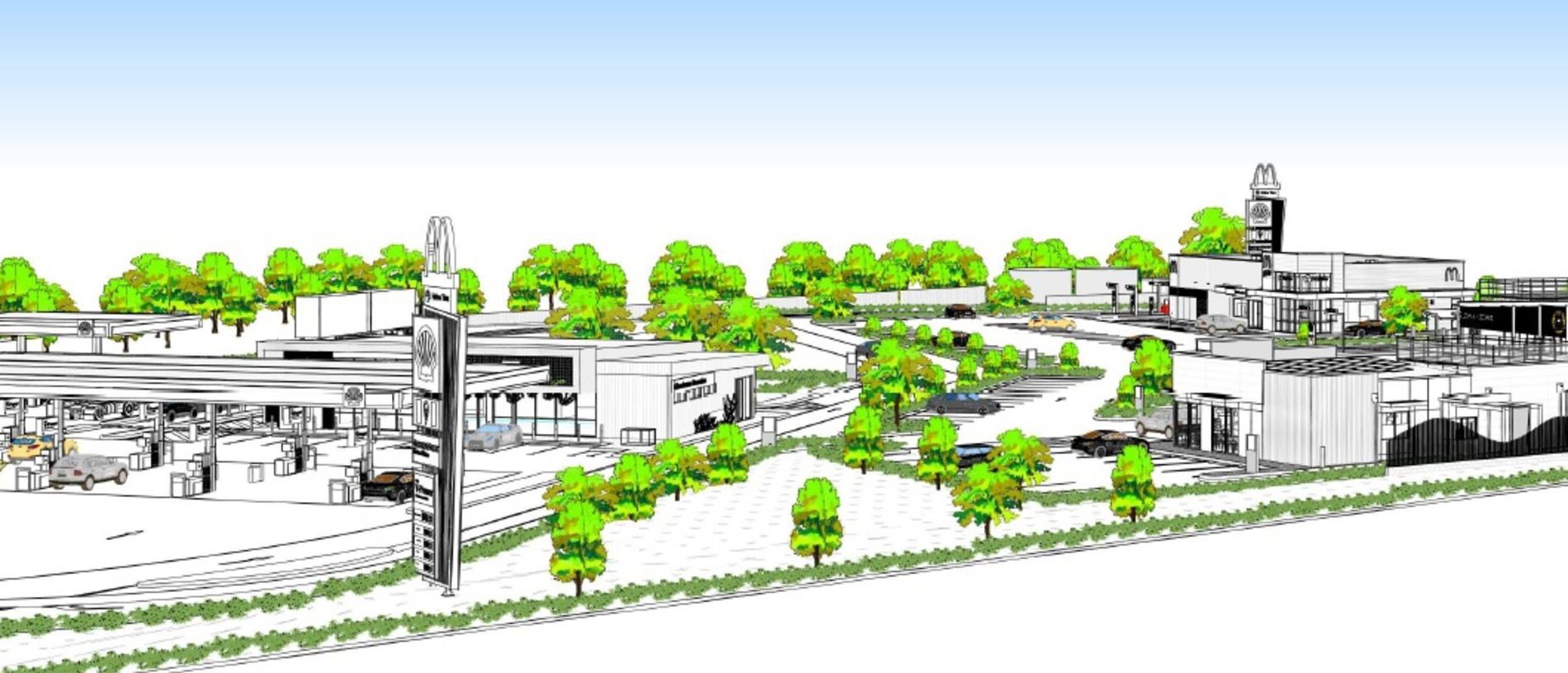 Plans for the new Glasshouse Mountains northbound service centre.