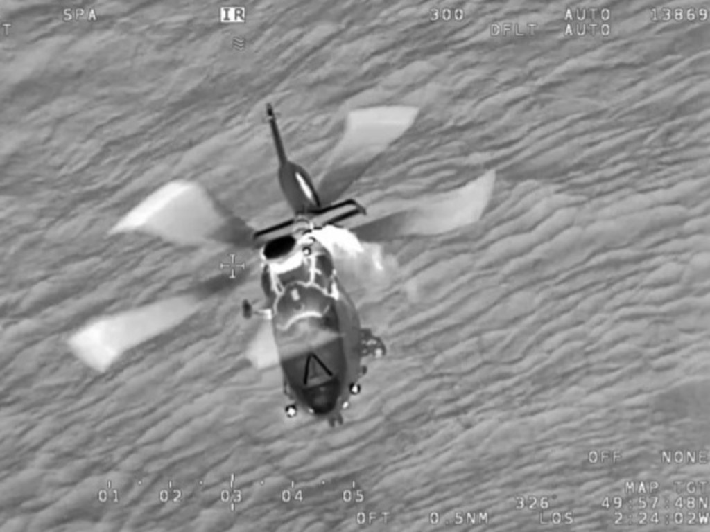 An air ambulance winched the young woman out of the sea. Picture: Channel Islands Air Search