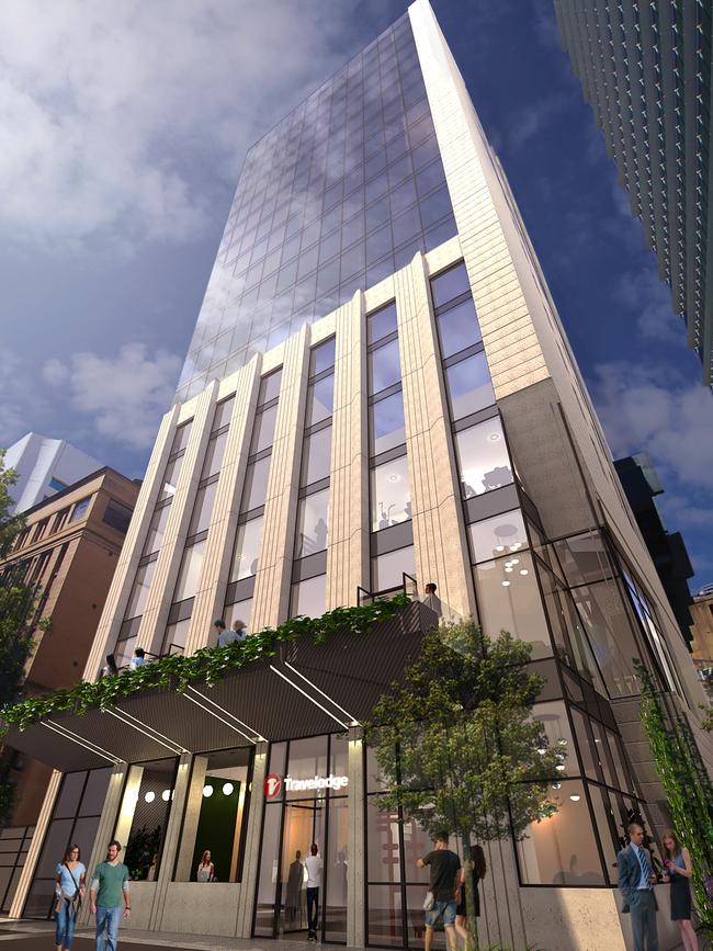 Artist’s impression of the Travelodge hotel on Bentham St.