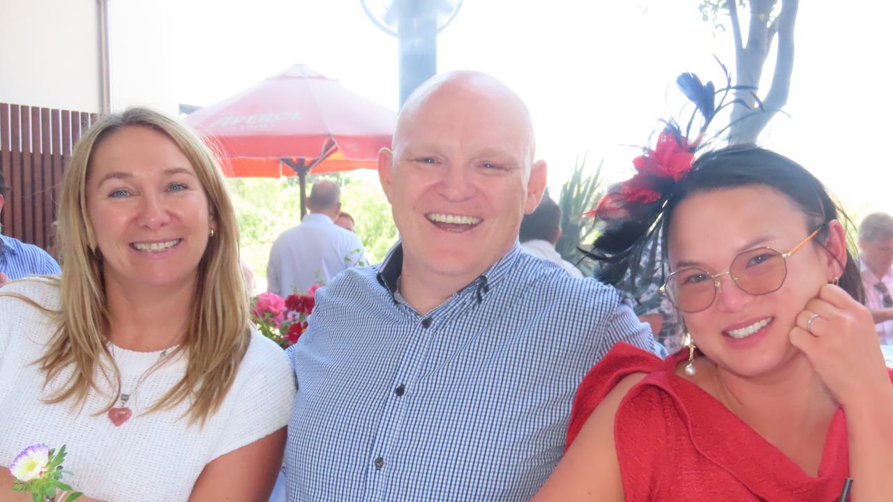 Laura Croft, Chris Booth and Grace Ng at The Normanby Melbourne Cup event.