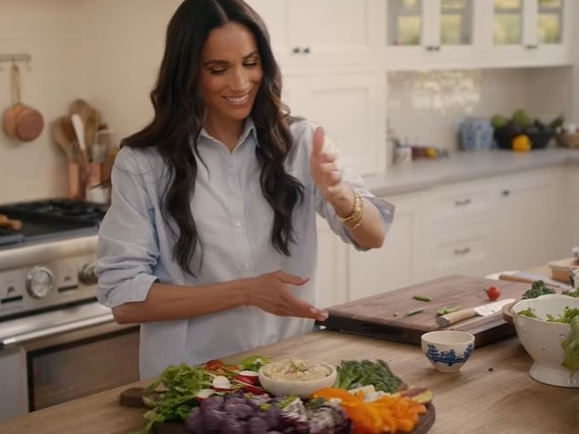 Meghan Markle has used her sudden arrival back on social media to plug her new cooking show and says it’s about “connecting with new friends” and she “has to get it wrong to get it right”.