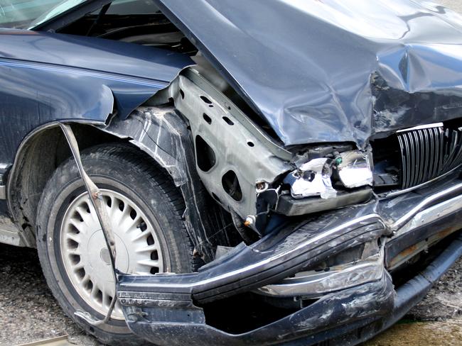 istock image of Wrecked car