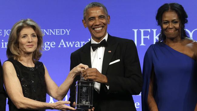 Caroline Kennedy with Barack and Michelle Obama.