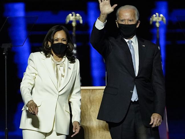 Vice President-elect Kamala Harris was also noted to have made a statement in the style stakes with her white suit. Picture: Andrew Harnik/POOL/AFP