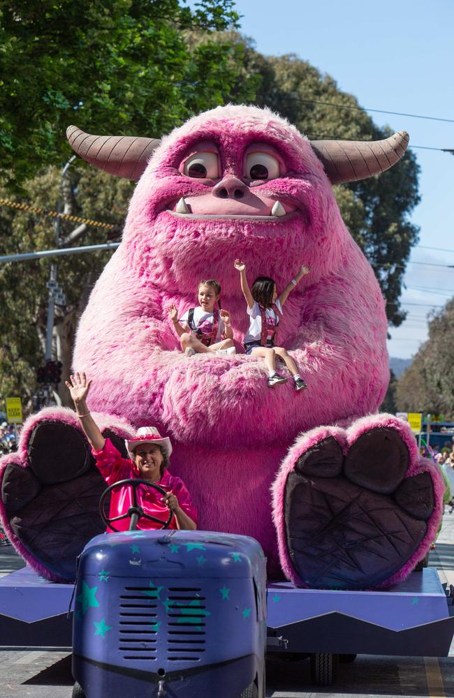 The National Pharmacies Christmas Pageant - the largest of its type in the Southern Hemisphere - parades through the streets of Adelaide. Picture: Brett Hartwig