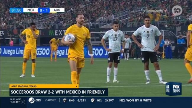 Socceroos slip lead to draw with Mexico