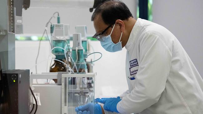 Analytical chemists are seen working at the AstraZeneca laboratories, in Sydney. Australians will be among the first in the world to receive a COVID-19 vaccine, if it proves successful. Picture: NCA NewsWire/Bianca De Marchi