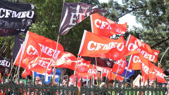 The Victorian branch of the CFMEU has called for the dispute with the union’s national secretary to be settled internally. Picture: Annette Dew