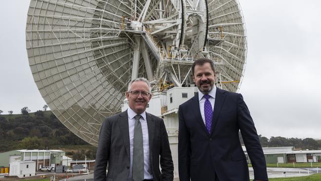 Industry and Science Minister Ed Husic, with ACT Labor MP David Smith at NASA’s Canberra Deep Space Communications Complex. Picture: Martin Ollman/NCA NewsWire