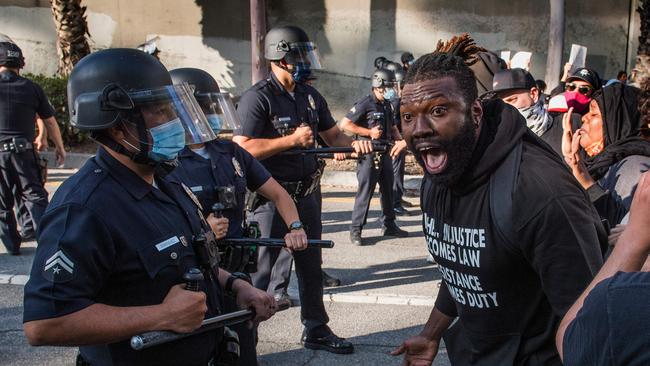 Demonstrators in Los Angeles. Picture: AFP