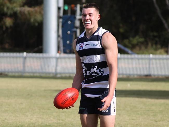 Flynn Withers of the Camden Cats in the U19s Mens Div 2 grand final. Picture: Contributed