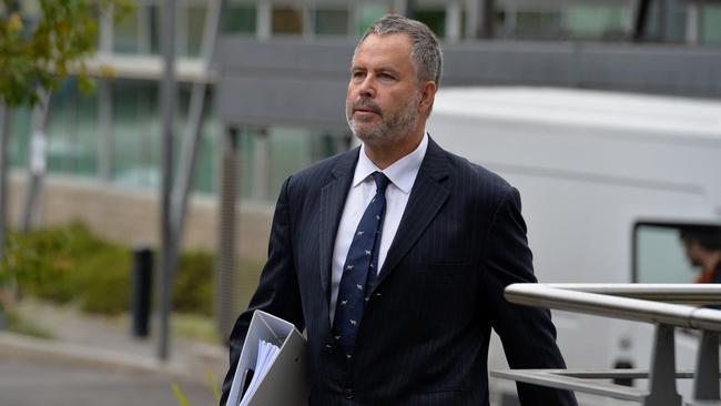 Erin Patterson’s lawyer, Bill Doogue, arrives at La Trobe Valley Magistrates’ Court. Picture: Josie Hayden