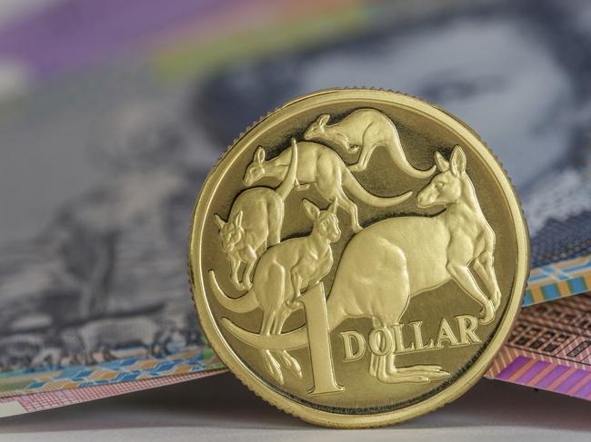 Generic photo of one Australian dollar. cahh currency coin $1. Picture: istock