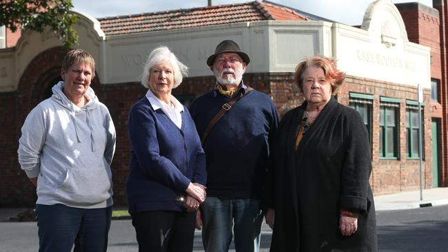 Janine Wood, Lex Chalmers, Peter Mackinlay and Viv Lewis. The Geelong and Region Branch National Trust has raised concern about a major development proposed for 403 Pakington St. Picture: Alan Barber